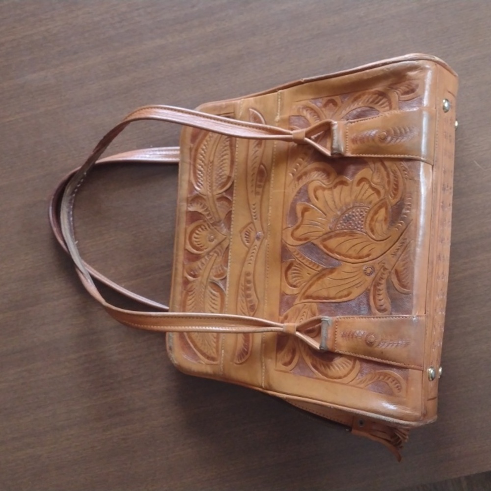 Embossed leather bag
